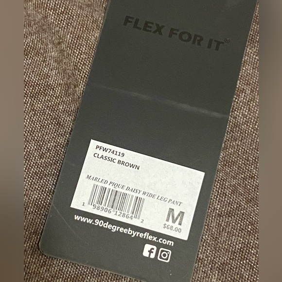 90 Degree By Reflex Wide Leg Pant | Classic Brown Size Medium - Picture 11 of 11